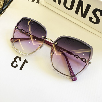 Dizajn poznate robne marke Ženske sunčane naočale bez okvira Luksuzne naočale Ženske sunčane naočale Ženske 2023 Gradient Pink Plave naočale s lećama Četvrtaste