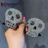 Luksuzne sunčane naočale za žene Trendy y2k dodaci Bling Rhinetone Skull Steampunk sunčane naočale za muškarce Bez okvira Oculos De Sol
