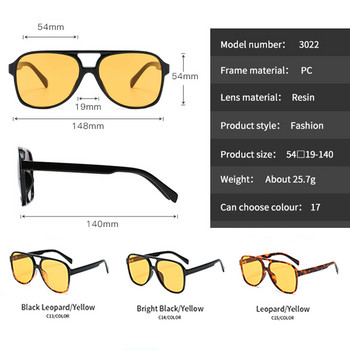 LongKeeper New Night Vision Goggles Ανδρικά Vintage γυαλιά ηλίου οδήγησης Γυναικεία Pilot Square Yellow Lens Γυαλιά ηλίου Anti Glare Oculos