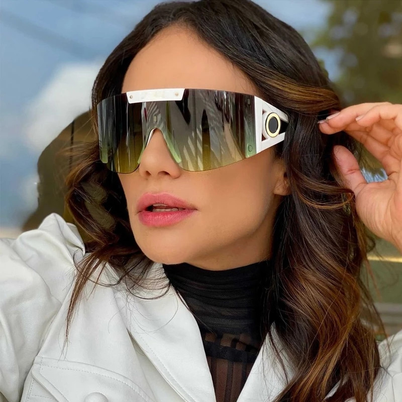 Ogroman štitnik s vizirom Maska Sunčane naočale Žene Muškarci Sunčane naočale otporne na vjetar Jednodijelne naočale s velikim okvirom Sjenila Sportske UV400 prozirne leće