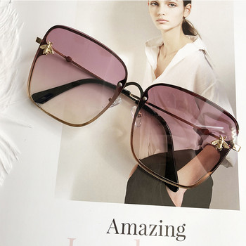 Vintage τετράγωνα γυναικεία γυαλιά ηλίου μόδας Μάρκα Rimless gradient αποχρώσεις για γυναίκες Πολυτελή γυναικεία γυαλιά καφέ γυαλιά ηλίου γυναίκα