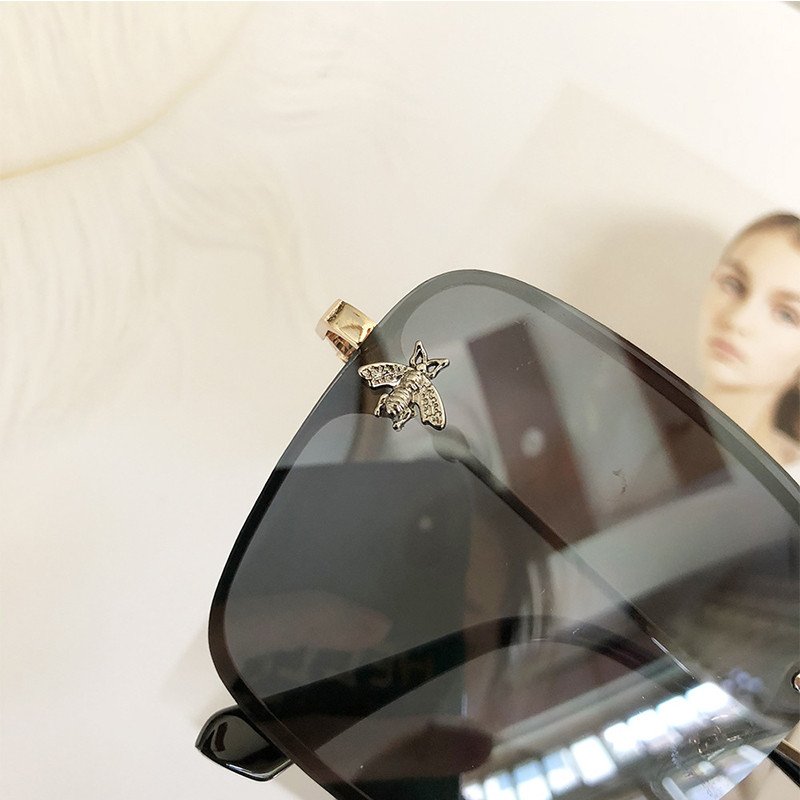 Ochelari de soare vintage pătrați pentru femei, brand de modă, fără margini, nuanțe degrade pentru femei Ochelari de lux pentru femei Ochelari de soare maro pentru femei