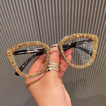 2021 Custome Prescription Glasses Blue Light Frame cat eye γυαλιά ηλίου Rhinestone vintage σκελετός για γυναίκες