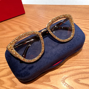 2021 Custome Prescription Glasses Blue Light Frame cat eye γυαλιά ηλίου Rhinestone vintage σκελετός για γυναίκες