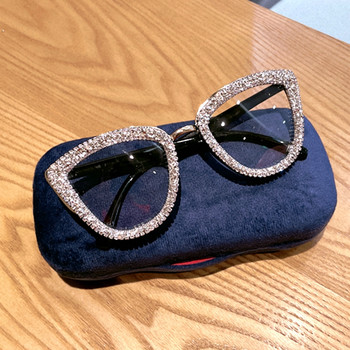 2021 Custome Prescription Glasses Blue Light Frame cat eye γυαλιά ηλίου Rhinestone vintage σκελετός για γυναίκες