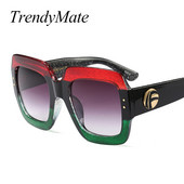 Prevelike četvrtaste sunčane naočale Ženske modne sunčane naočale s gradijentnim lećama za žene Marka Luksuzne crne zelene crvene nijanse UV400 1159T