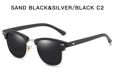 Naktinio matymo pusiau rėmeliai poliarizuoti akiniai nuo saulės, skirti vairavimui, vyriški ir moteriški matiniai pusės rėmelio TAC lęšiai saulės akiniai N110