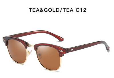 Naktinio matymo pusiau rėmeliai poliarizuoti akiniai nuo saulės, skirti vairavimui, vyriški ir moteriški matiniai pusės rėmelio TAC lęšiai saulės akiniai N110