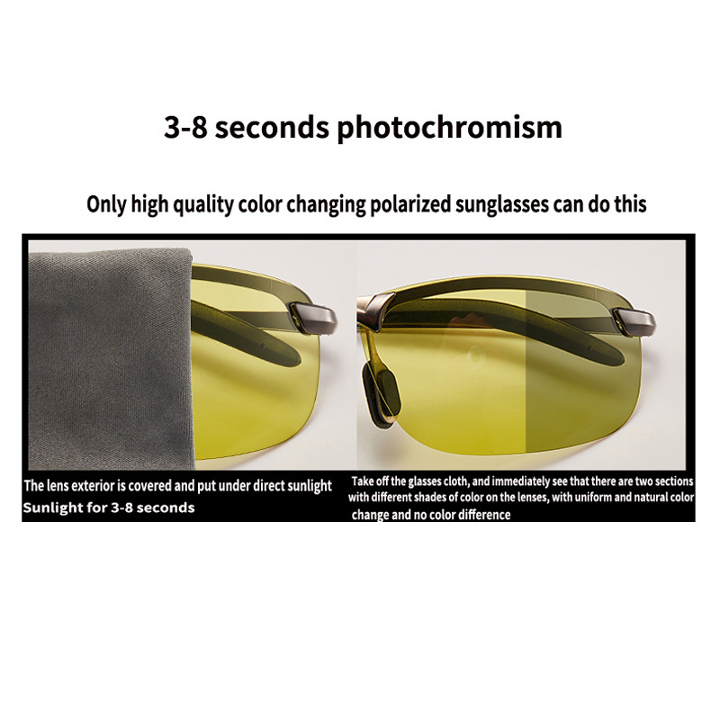 Uued öönägemisprillid Fotokroomsed päikeseprillid Kollane polariseeritud objektiiv UV400 Sõiduprillid autojuhtidele Sport Mehed Naised