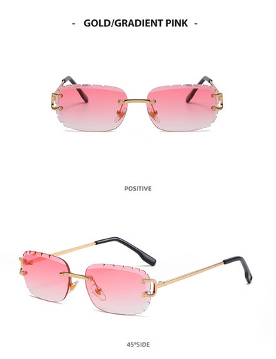 Noi ochelari de soare ovali cu tuns, 2021, model nou, ochelari fără rame UV400