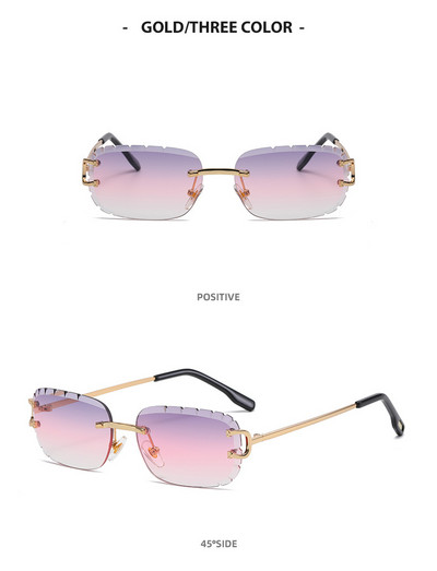 Noi ochelari de soare ovali cu tuns, 2021, model nou, ochelari fără rame UV400