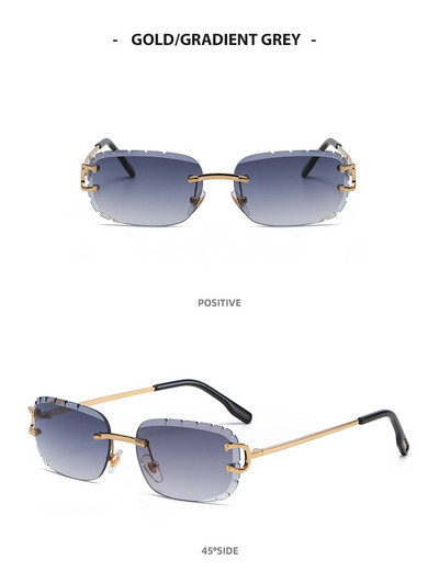 Noi ochelari de soare ovali cu tuns, 2021, model nou, ochelari fără rame UV400