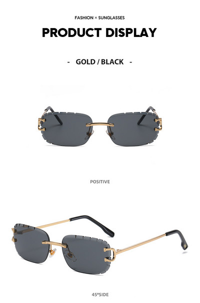 Noi ochelari de soare ovali cu tuns, 2021, model nou, ochelari fără rame UV400