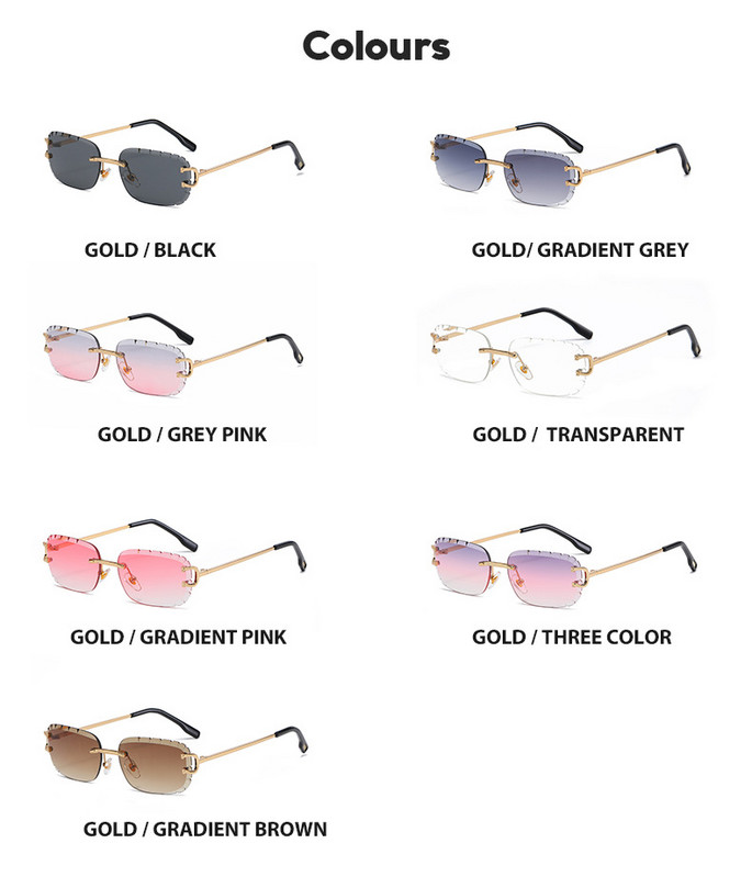 Noi ochelari de soare ovali cu tuns, 2021, model nou, ochelari fără rame UV400