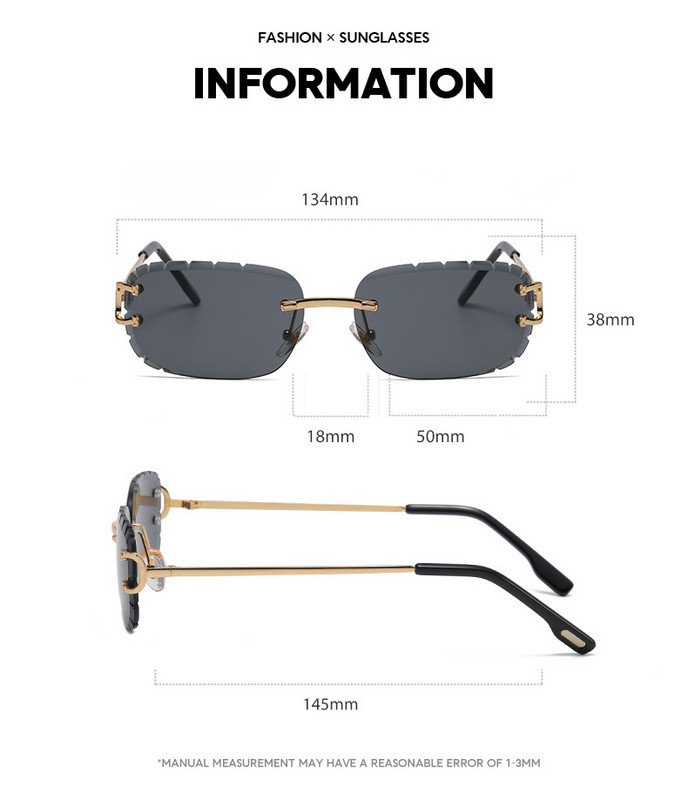 Noi ochelari de soare ovali cu tuns, 2021, model nou, ochelari fără rame UV400