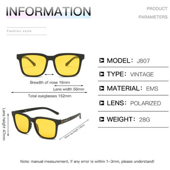 Classic Night Vision Ανδρικά γυαλιά ηλίου Polarized Yellow Lens Gafas Αντιθαμβωτικά γυαλιά ηλίου οδήγησης αυτοκινήτου Ανδρικά γυαλιά UV400 Oculos