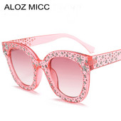 Noi ochelari de soare cu diamante ochi de pisică pentru femei Ochelari de soare vintage de marcă de lux Ochelari de soare de cristal supradimensionați pentru femei Oculos De Sol UV400 Q11