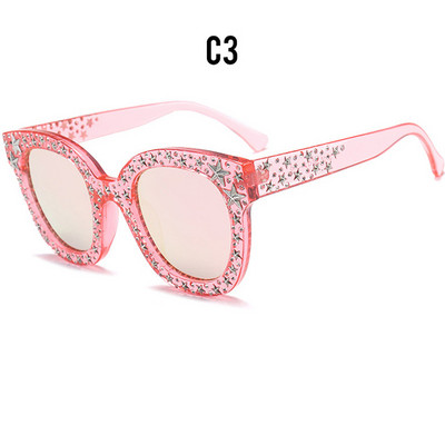 Noi ochelari de soare cu diamante ochi de pisică pentru femei Ochelari de soare vintage de marcă de lux Ochelari de soare de cristal supradimensionați pentru femei Oculos De Sol UV400 Q11