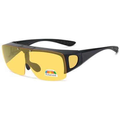 Night Vision Yellow Flip Myopia Cover Glasses Sunglasses Drivers Driving Glasses Photochromic Polarized Sunglasses