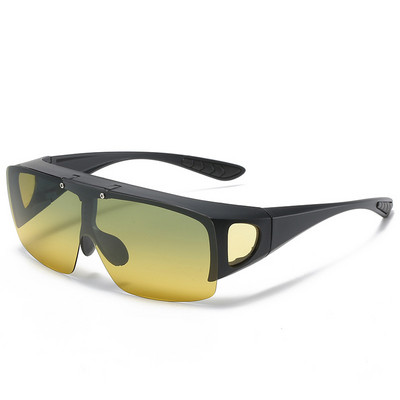 Night Vision Yellow Flip Миопия Cover Glasses Слънчеви очила Шофьорски очила Фотохромни поляризирани слънчеви очила