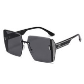 8007 Prabangūs prekės ženklo dizainerio akiniai nuo saulės Moteriški dideli be rėmelių kvadratiniai akiniai nuo saulės, 2022 m. mada