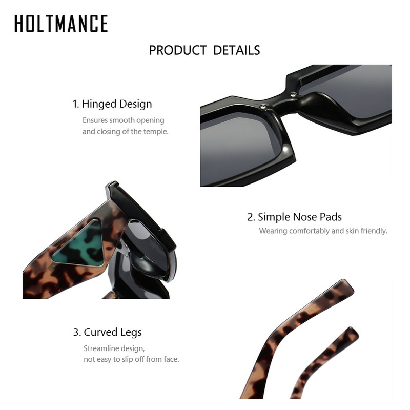 HOLTMANCE Klasične modne male četvrtaste sunčane naočale Luksuzni dizajn robne marke Okviri kontrastnih boja Ženske muške sunčane naočale UV400