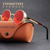 Vintage ženske gotičke steampunk sunčane naočale okrugle dizajnerske marke muške retro prozirne sunčane naočale Oculos de sol UV400