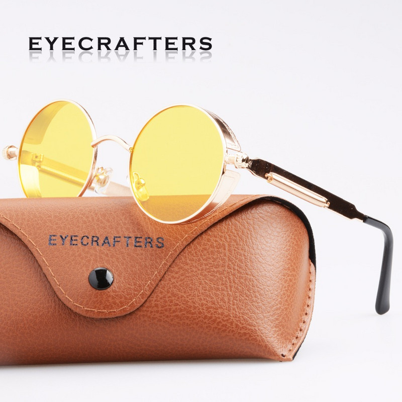 Vintage ženske gotičke steampunk sunčane naočale okrugle dizajnerske marke muške retro prozirne sunčane naočale Oculos de sol UV400