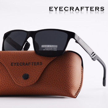 Ανδρικά γυαλιά ηλίου Eyecrafters Brown Designer από αλουμίνιο polarized Ανδρικά γυαλιά ηλίου με καθρέφτη οδήγησης Ρετρό Vintage τετράγωνα γυαλιά