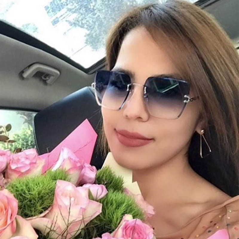 Retro ženske četvrtaste sunčane naočale, muški, metalni okvir, gradijent, uniseks klasične marke sunčane naočale bez okvira za žene Oculos de sol UV400