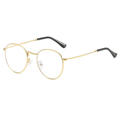 SHAUNA Classic Anti-Blue Light Glasses Frame Brand Designer Модни кръгли метални оптични рамки Компютърни очила