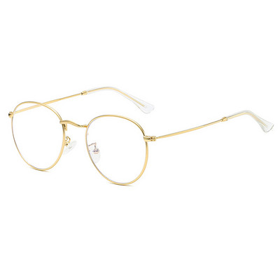 SHAUNA Classic Anti-Blue Light Glasses Frame Brand Designer Модни кръгли метални оптични рамки Компютърни очила