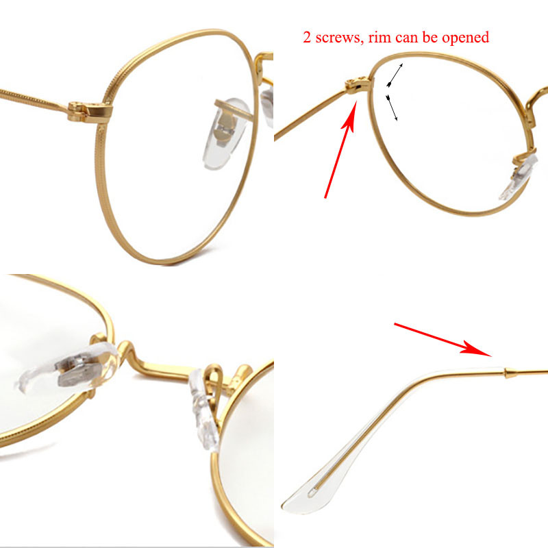 SHAUNA Classic Anti-Blue Light Brilles Frame Zīmols Dizainers Modes Apaļi Metāla Optiski Rāmji Datorbrilles