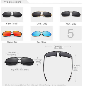 Алуминиево-магнезиеви поляризирани златни слънчеви очила Мъжки UV400 Класически мъжки квадратни очила Очила за шофиране Gafas Oculos