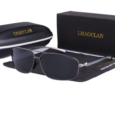 Ochelari de soare din aluminiu, magneziu, polarizați, aurii, pentru bărbați, UV400, ochelari clasici pentru bărbați, pătrați, ochelari de șofer