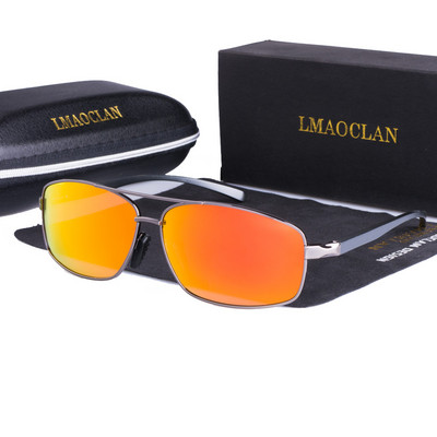 Ochelari de soare din aluminiu, magneziu, polarizați, aurii, pentru bărbați, UV400, ochelari clasici pentru bărbați, pătrați, ochelari de șofer