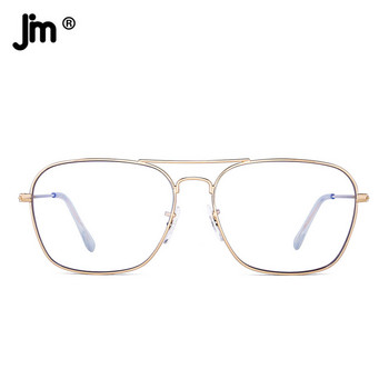 JM Retro Blue Light Γυαλιά Υπολογιστή Τετράγωνο Vintage Ανδρικά Γυναικεία Clear Fake Γυαλιά Σκελετός