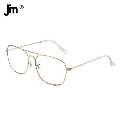 JM Retro Blue Light Computer Glasses Square Vintage Men Women Clear Fake Glasses Frame