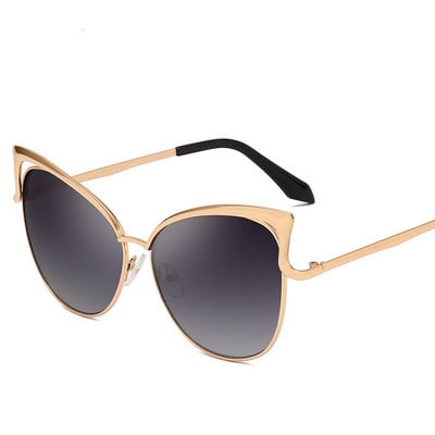 LONSY Seksi sunčane naočale s mačjim okom Ženske marke Dizajn metalnog okvira Ogledalo Ružičasto zlatne sunčane naočale Ženske UV400 Retro Oculos De Sol Gafas