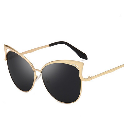 LONSY Seksi sunčane naočale s mačjim okom Ženske marke Dizajn metalnog okvira Ogledalo Ružičasto zlatne sunčane naočale Ženske UV400 Retro Oculos De Sol Gafas