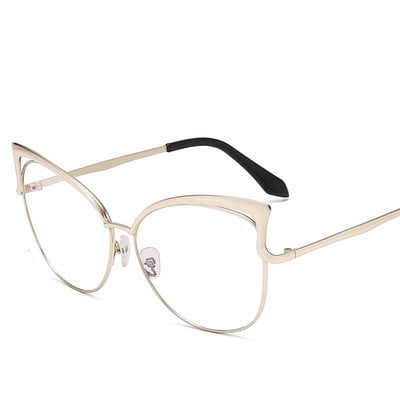 LONSY Seksi sunčane naočale s mačjim okom Ženske marke Dizajn metalnog okvira Ogledalo Ružičasto zlatne sunčane naočale Ženske UV400 Retro Oculos De Sol Gafas