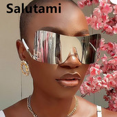 Jednodijelne velike sunčane naočale bez okvira za žene Nova modna marka četvrtastih zaštitnih sunčanih naočala za muškarce Vintage Aluminium Mask Shades Uv400