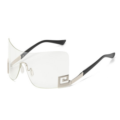 Jednodijelne velike sunčane naočale bez okvira za žene Nova modna marka četvrtastih zaštitnih sunčanih naočala za muškarce Vintage Aluminium Mask Shades Uv400