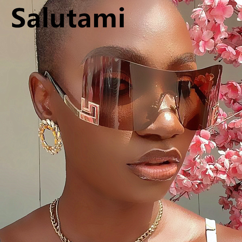 Jednodijelne velike sunčane naočale bez okvira za žene Nova modna marka četvrtastih zaštitnih sunčanih naočala za muškarce Vintage Aluminium Mask Shades Uv400