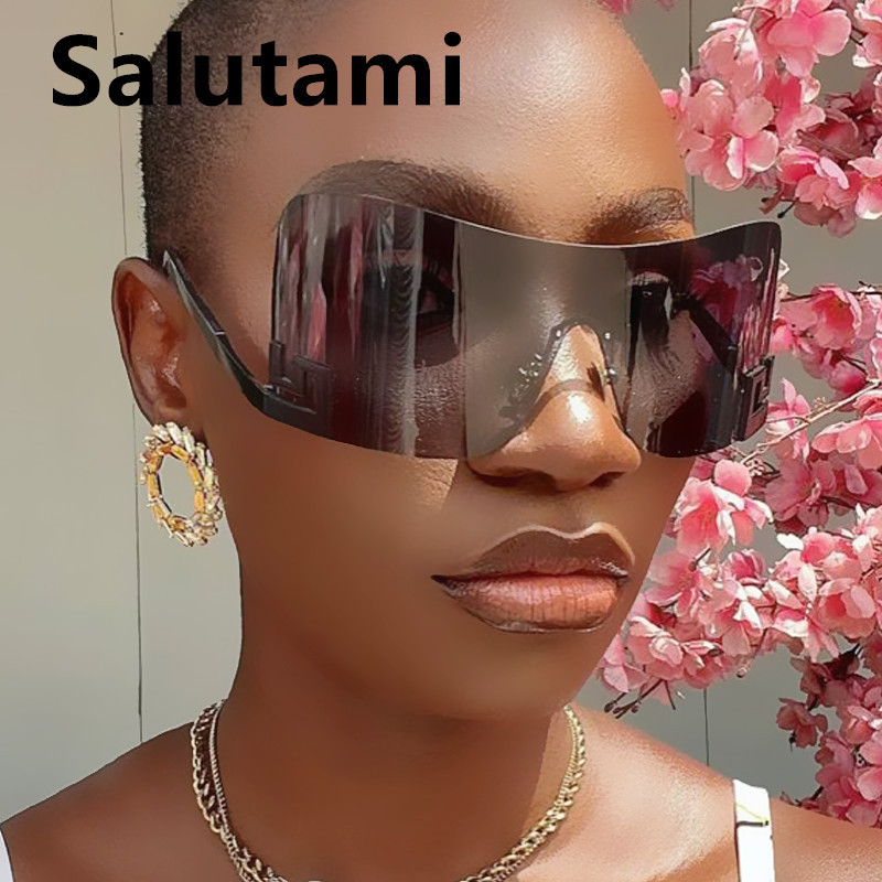 Jednodijelne velike sunčane naočale bez okvira za žene Nova modna marka četvrtastih zaštitnih sunčanih naočala za muškarce Vintage Aluminium Mask Shades Uv400