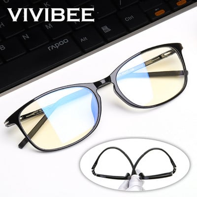 VIVIBEE Anti Blue Light Glasses Men Bluelight Radiation Women TR90 Computer Protection Gaming Ray Blocking UV Computer Eyewear