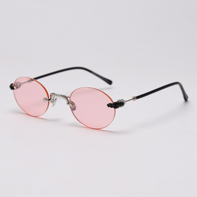 2020 Steampunk sunčane naočale bez okvira Ženske male okrugle luksuzne robne marke Sunčane naočale Vintage modne naočale za muškarce Crvene UV 400