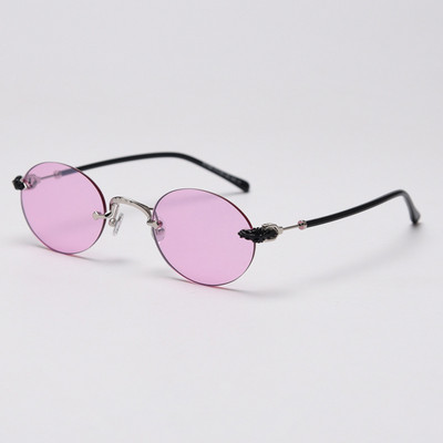 2020 Steampunk sunčane naočale bez okvira Ženske male okrugle luksuzne robne marke Sunčane naočale Vintage modne naočale za muškarce Crvene UV 400