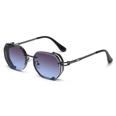 2020 Steampunk sunčane naočale bez okvira Ženske male okrugle luksuzne robne marke Sunčane naočale Vintage modne naočale za muškarce Crvene UV 400