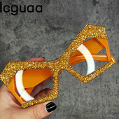 Dideli Punk Diamond UV akiniai nuo saulės moterims prabangūs prekės ženklo Bling Crystal akiniai moteriški Oculos Retro Feminino